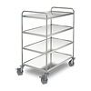 Hupfer Chariot de service en acier inoxydable | 4 plateaux | 1095x695x1275 mm