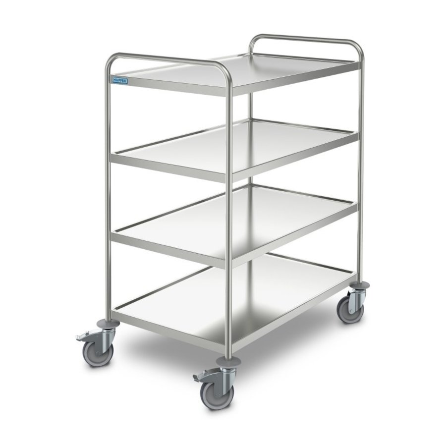 Chariot de service en acier inoxydable | 4 plateaux | 1095x695x1275 mm