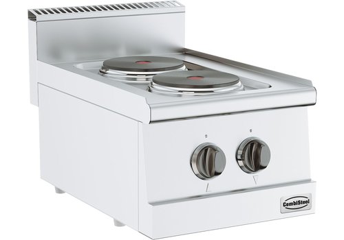  Combisteel Plaque de cuisson électrique | acier inoxydable | 2 fosses 