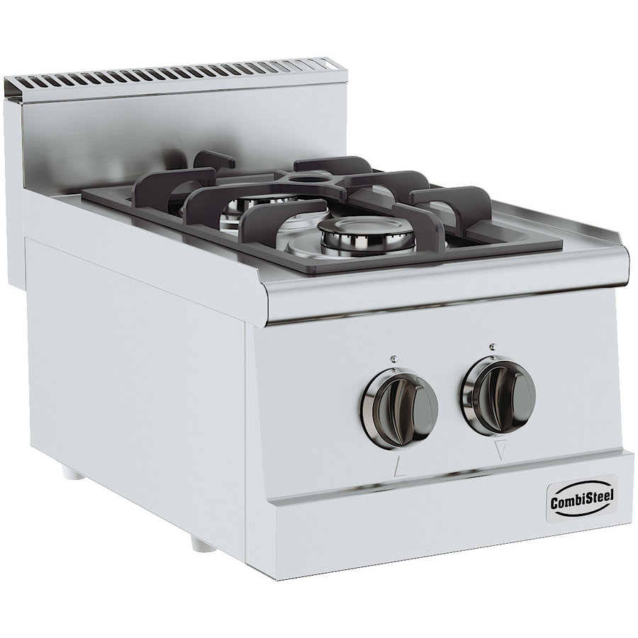 Cuisinière à gaz | acier inoxydable | 2 brûleurs