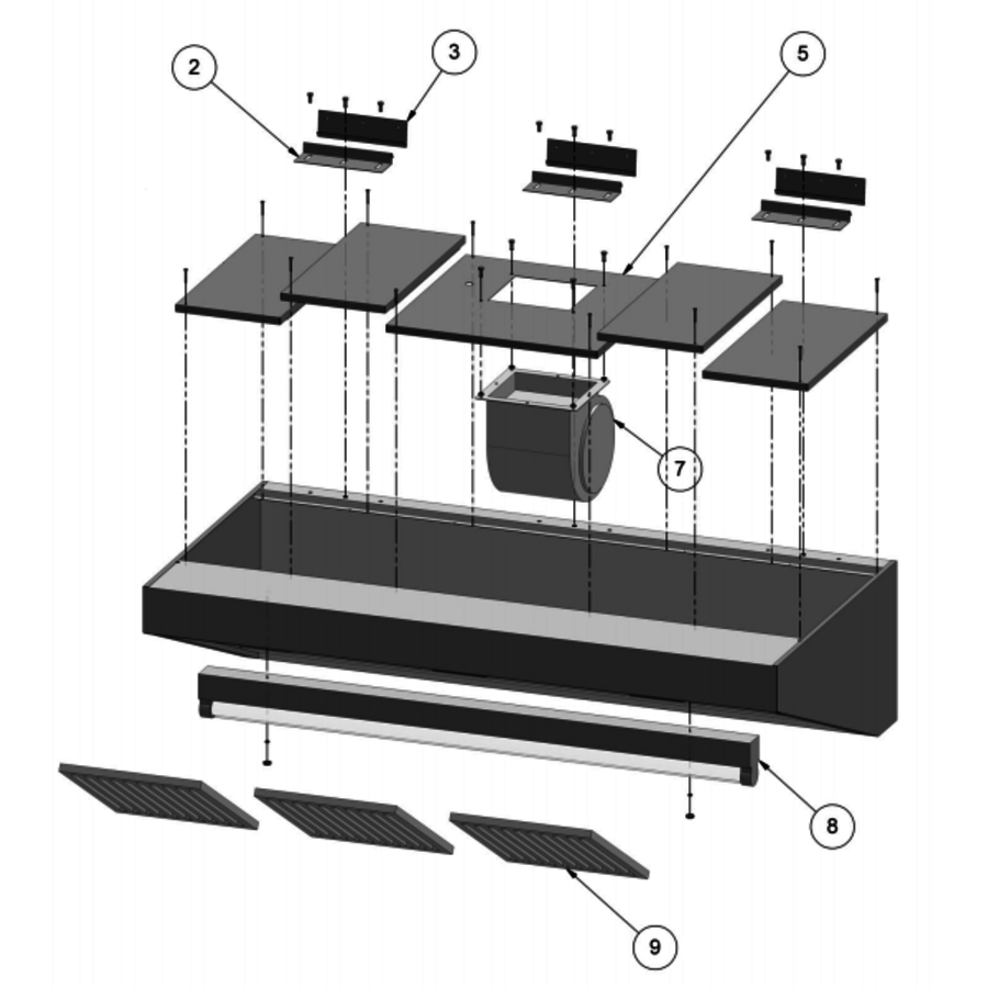 Stainless Steel Extractor/Cooker Hood | With Motor | 170 x 70 x 45 cm