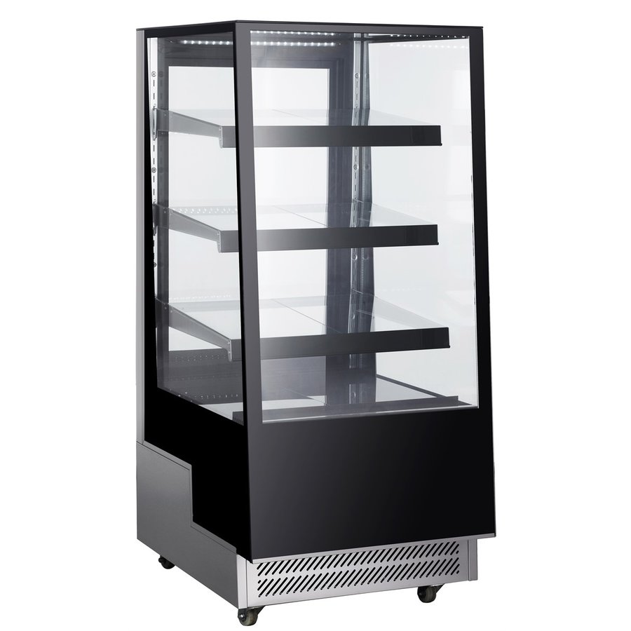 Zwarte Koelvitrine | Incl. LED verlichting | 300L | 650x805x1445 MM