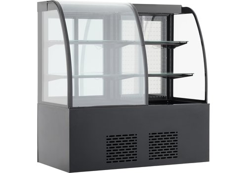  Combisteel Black Refrigerated display case Incl. Lighting 345 + 300 L | 1415x730x1490 MM 