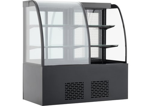  Combisteel Black Refrigerated Display Case | Incl. Lighting | 345+300L | 1415x730x1490 MM 