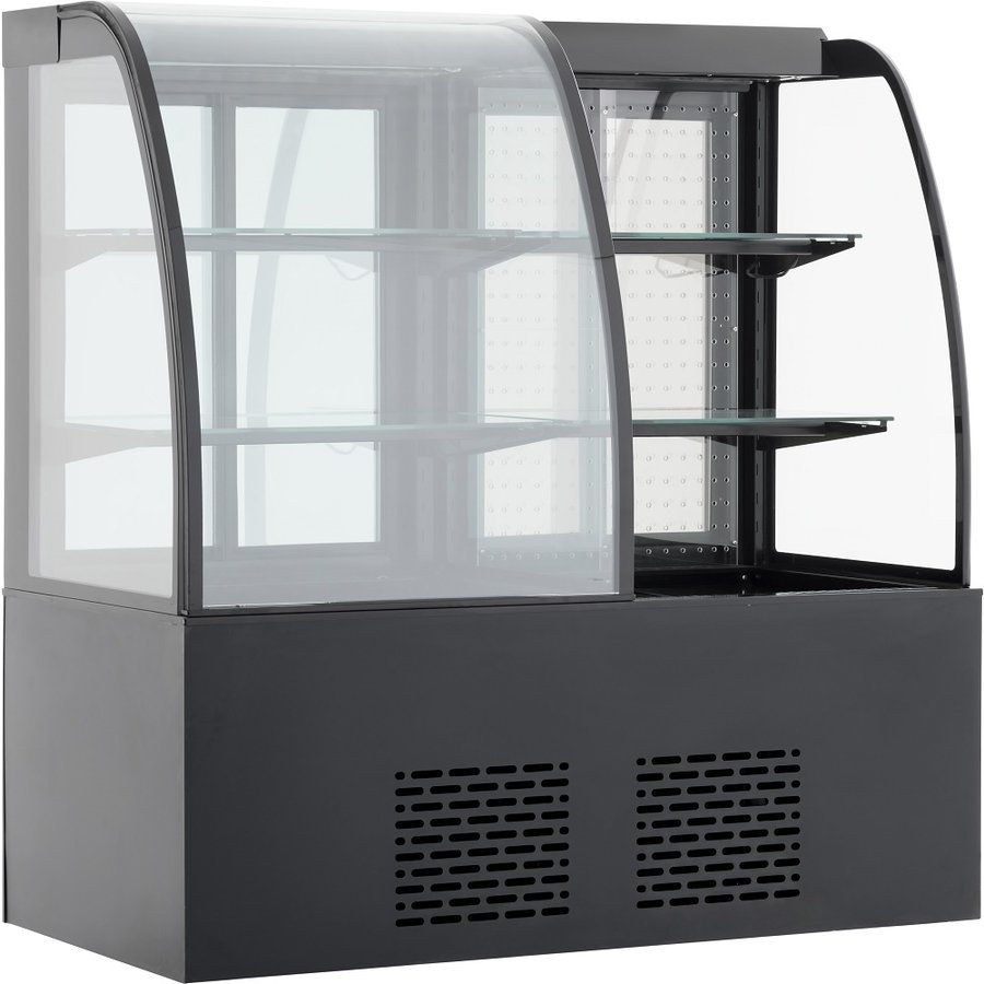 Vitrine réfrigérée noire | Incl. Éclairage | 345+300L | 1415x730x1490 MM