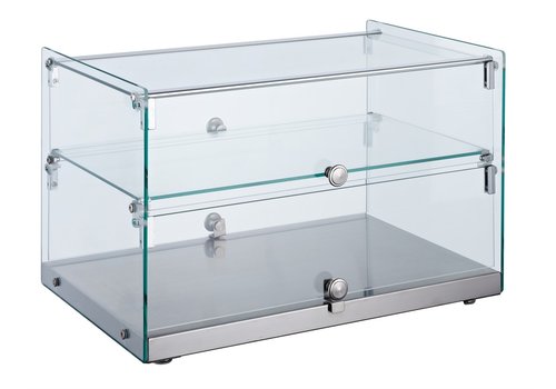  Combisteel Vitrine en verre | Angles droits | 50 litres| 554x361x370 MM 
