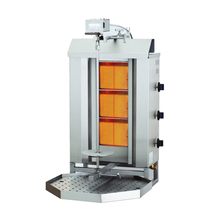 Kebab Grill | Moteur à essence ci-dessus | 9,7 kW | 31 kG