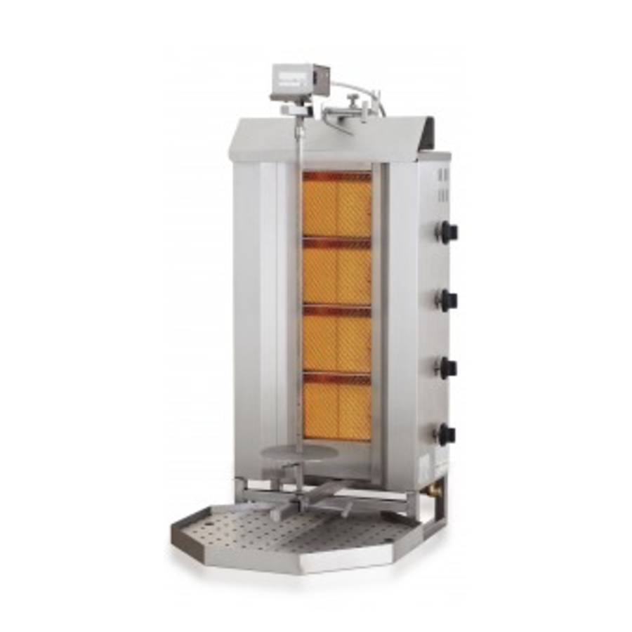 Kebab Grill | Gas Motor Boven | 12,9kW | 34 kG