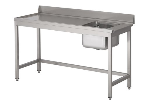  HorecaTraders Évier en acier inoxydable | 1200x700x850mm | 2 versions 