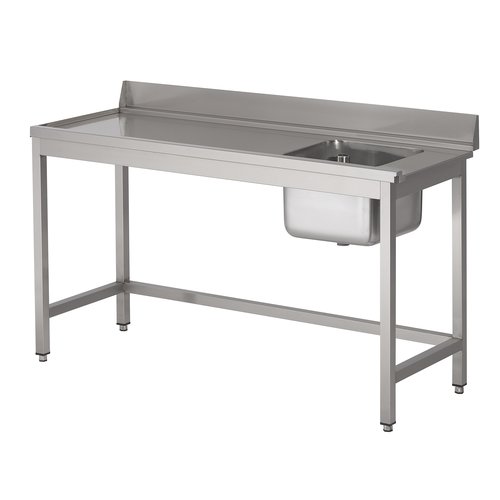  HorecaTraders Évier en acier inoxydable | 1200x700x850mm | 2 versions 