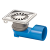 HorecaTraders Fosse de drainage en acier inoxydable | 100 x 100 mm | 30 l/min