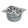 HorecaTraders Abflussgrube | Edelstahl | 100 x 100 mm | 18 l/min