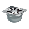 HorecaTraders Drain Put | Stainless steel 100 x 100 mm | 18 l / min