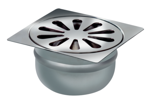  HorecaTraders Fosse de drainage | acier inoxydable | 100 x 100 mm | 18 l/min 