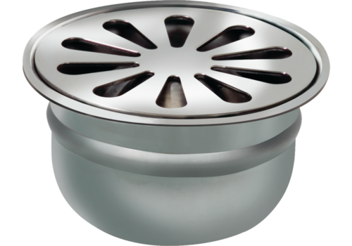  HorecaTraders Drain rond | acier inoxydable | ø 100 mm | 18 l/min 