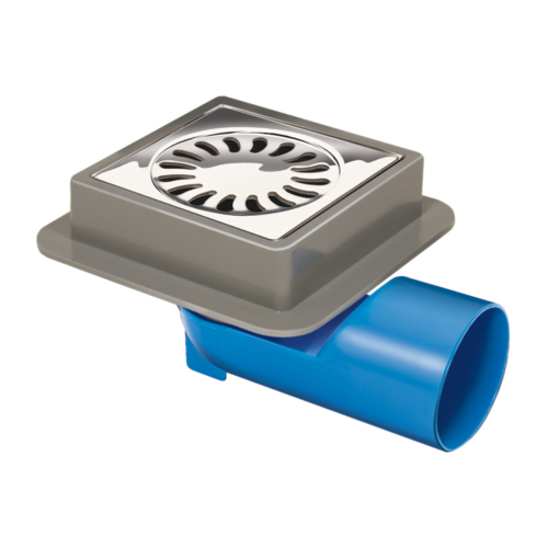  HorecaTraders Fosse de drainage | acier inoxydable | 100 x 100 mm | 30 l/min 
