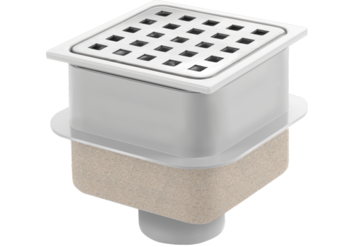  HorecaTraders | Carré de fosse de drainage | Acier inoxydable | ABS Puthuis 