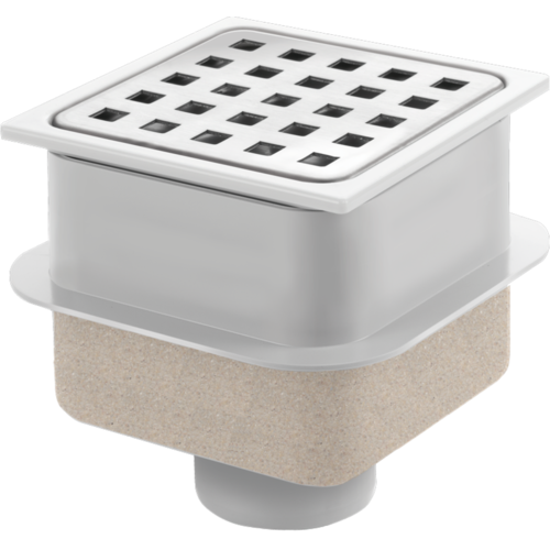  HorecaTraders | Drain Put Square Stainless steel | ABS Wellhouse 