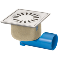 Drain brossé | acier inoxydable | 126 X 126 mm | Incl. Peau de sable
