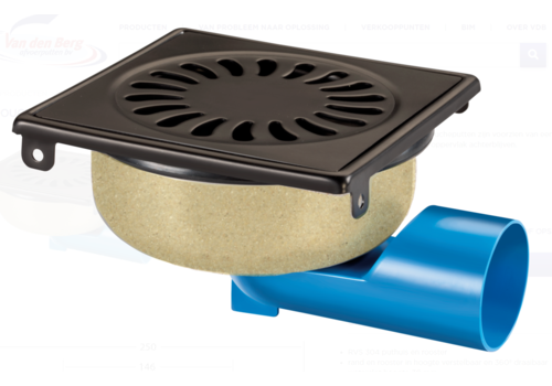  HorecaTraders Drain | Stainless steel | Sand skin | 150 x 150 mm 
