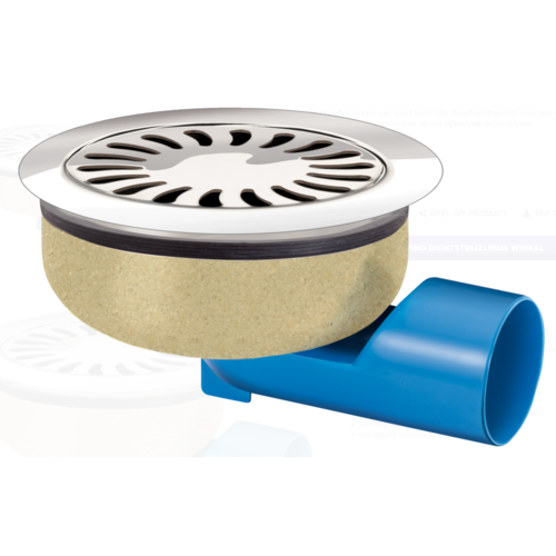  HorecaTraders Drain | Stainless steel | Sand skin | ø 150 mm 