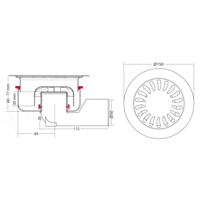 Drainer | acier inoxydable | Peau de sable | ø 150 mm