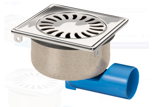  HorecaTraders Drainer | acier inoxydable | Peau de sable | 150 x 150 mm 