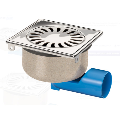  HorecaTraders Drainer | acier inoxydable | Peau de sable | 150 x 150 mm 