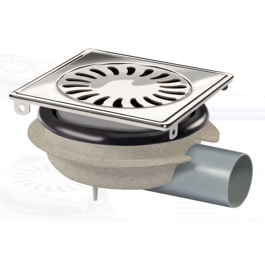 Drainer | acier inoxydable | ABS | 150 x 150 mm