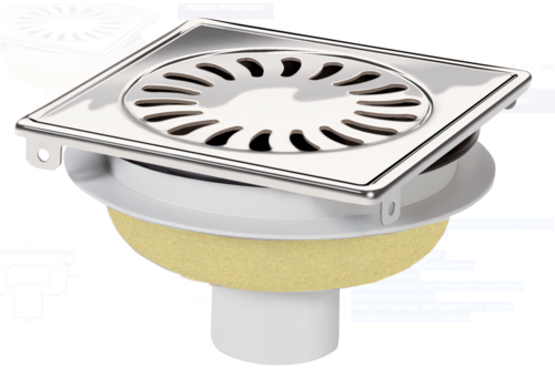  HorecaTraders Drainer | acier inoxydable | Peau de sable | 146 x 146 mm 