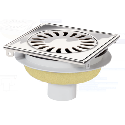  HorecaTraders Drainer | acier inoxydable | Peau de sable | 146 x 146 mm 