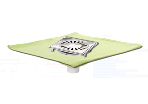  HorecaTraders Drainer | acier inoxydable | Peau de sable | 146 x 146 mm 