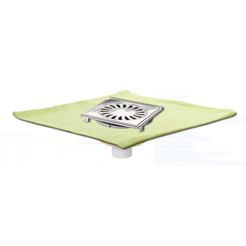  HorecaTraders Drainer | acier inoxydable | Peau de sable | 146 x 146 mm 