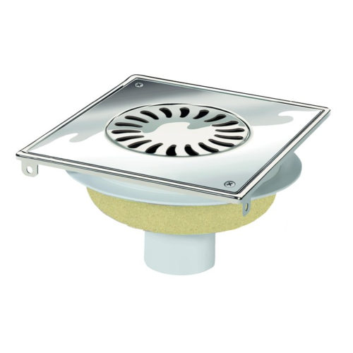  HorecaTraders Drain | Stainless steel | ABS | 196 x 196 mm 