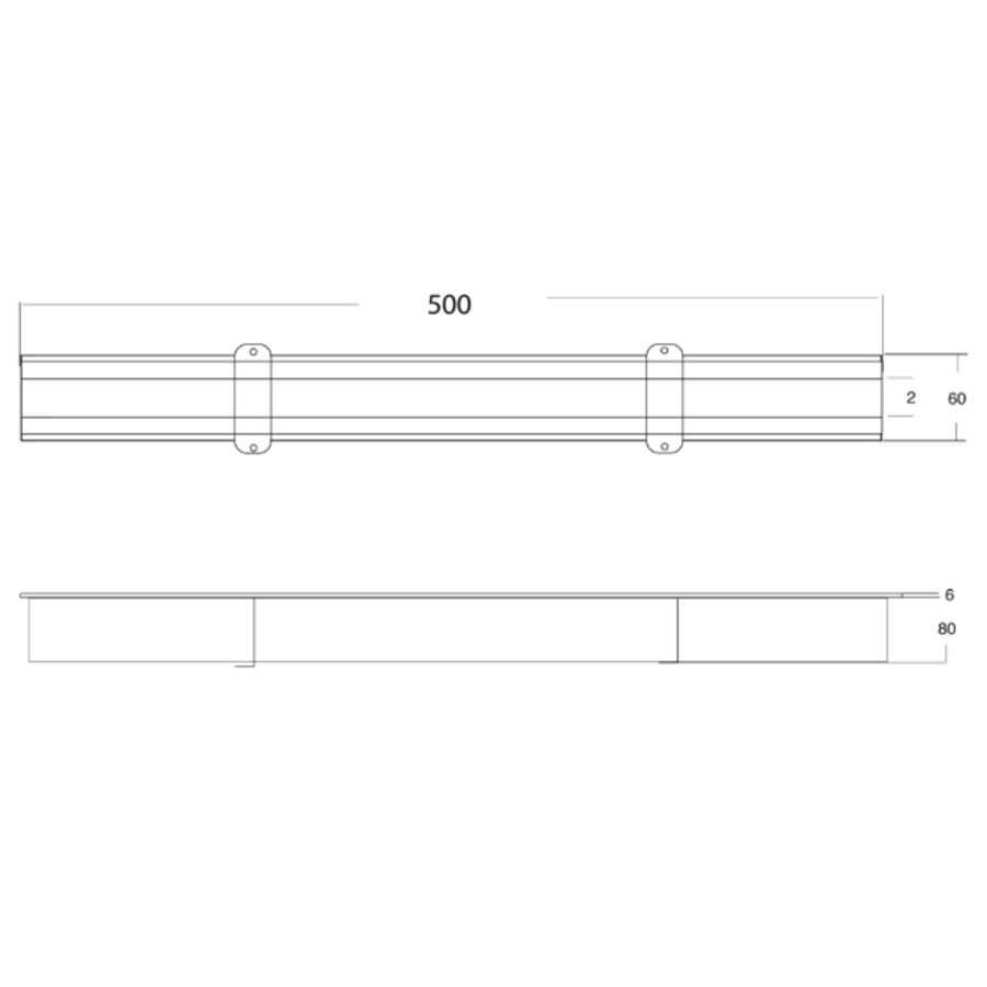 Gouttière à fente d'accouplement | acier inoxydable | 85 l/min