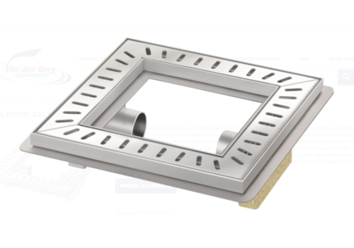  HorecaTraders Floor drain | Square Stainless steel 300 x 300 mm 