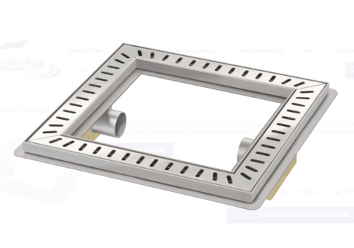  HorecaTraders Floor drain | Square Stainless steel 400 x 400 mm 