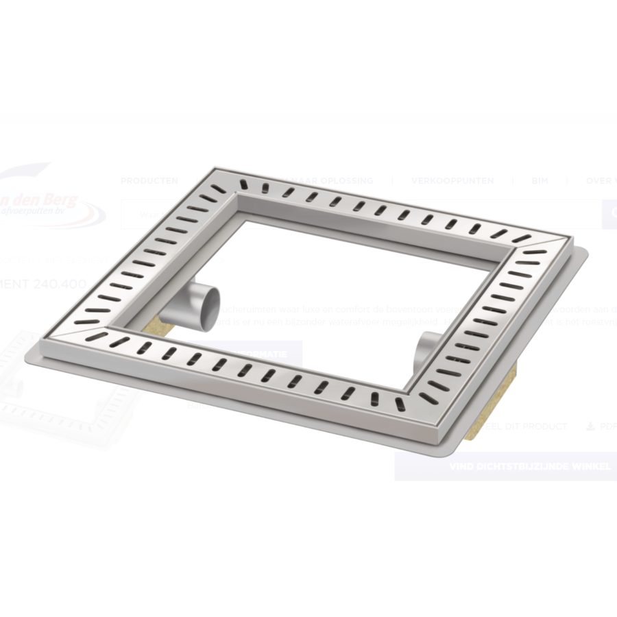 Floor drain | Square Stainless steel 400 x 400 mm