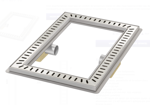  HorecaTraders Floor drain | Square Stainless steel 600 x 400 