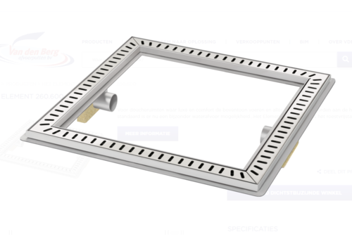  HorecaTraders Floor drain | Square Stainless steel 600 x 600 