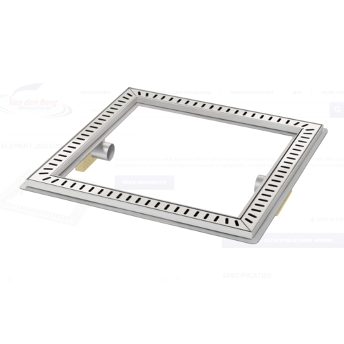  HorecaTraders Floor drain | Square Stainless steel 600 x 600 