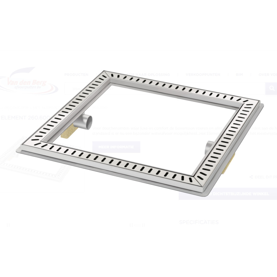 Floor drain | Square Stainless steel 600 x 600