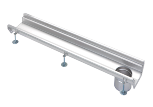  HorecaTraders Stainless steel gutter part | dim. 500 x 200 mm | incl. exhaust | Ø 110 mm 