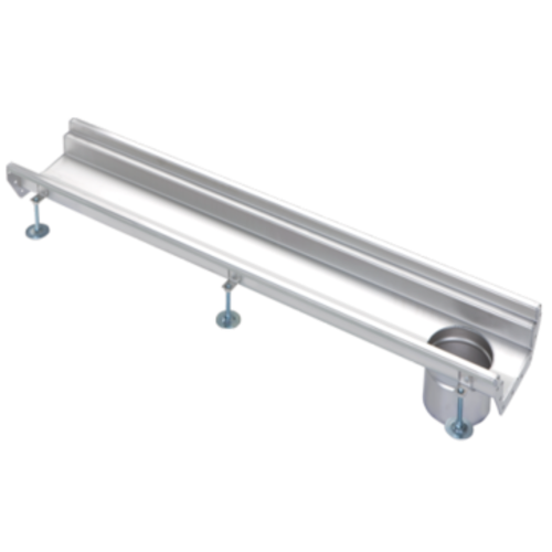  HorecaTraders Stainless steel | gutter section | dim. 500 x 200 mm | incl. exhaust | Ø 110 mm 