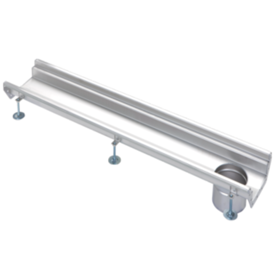 acier inoxydable | partie de gouttière | faible. 500 x 200 mm | incl. échappement | Ø 110 mm