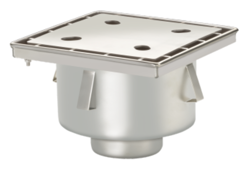  HorecaTraders Abfluss | Industriell | Edelstahl | 250 x 250 mm 