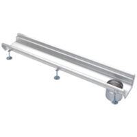 Stainless steel gutter part | dim. 1000 x 200 mm | without exhaust