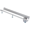 HorecaTraders acier inoxydable | partie de gouttière | faible. 1500 x 200 mm | incl. échappement | Ø 110 mm