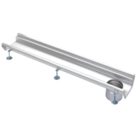 Stainless steel gutter part | dim. 1500 x 200 mm | incl. exhaust | Ø 110 mm