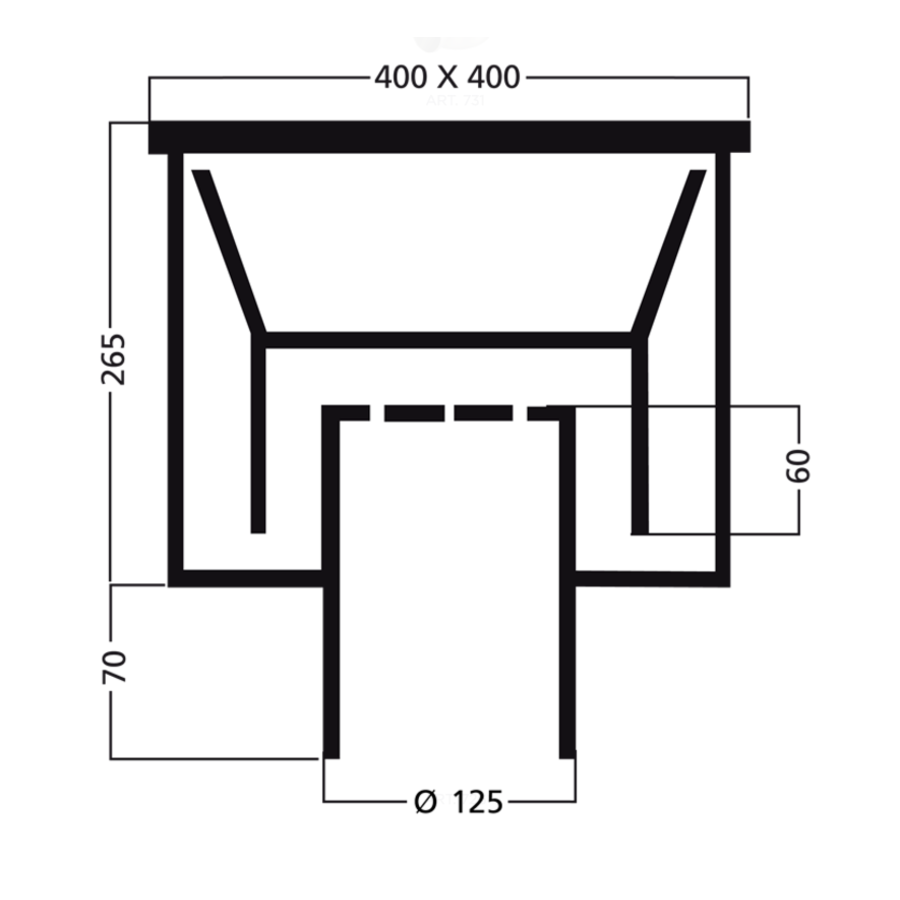Drain industriel | acier inoxydable | 400X400MM